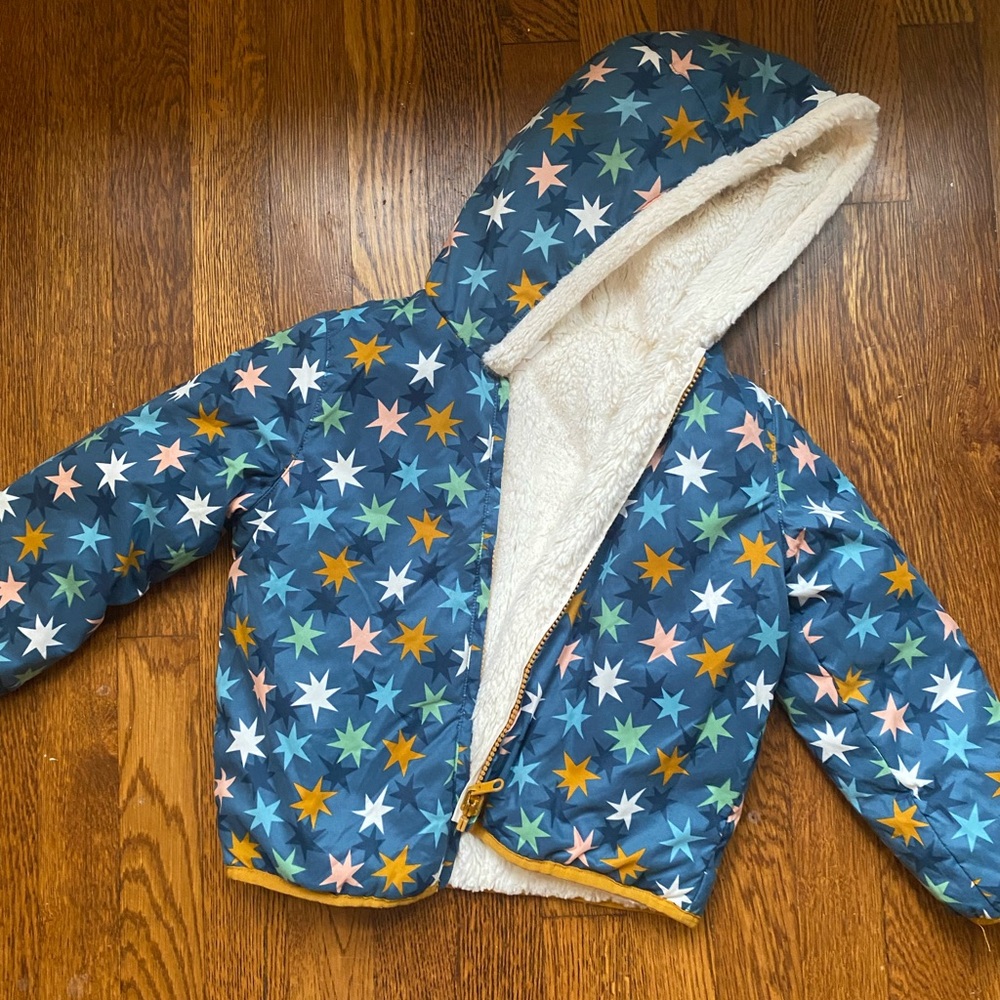 Hanna Andersson Blue Star Print Kids Jacket reversible
